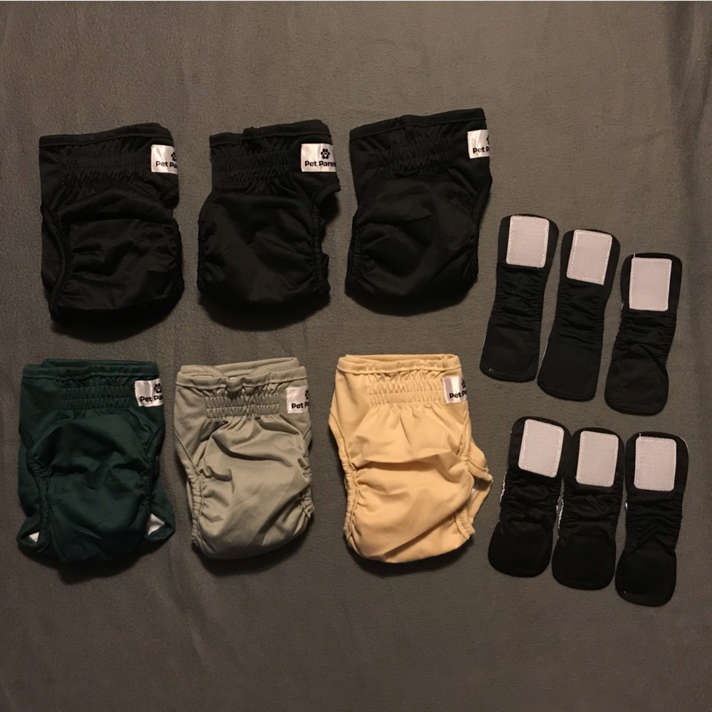 Dog Diapers - Black, Green, Gray, Yellow
